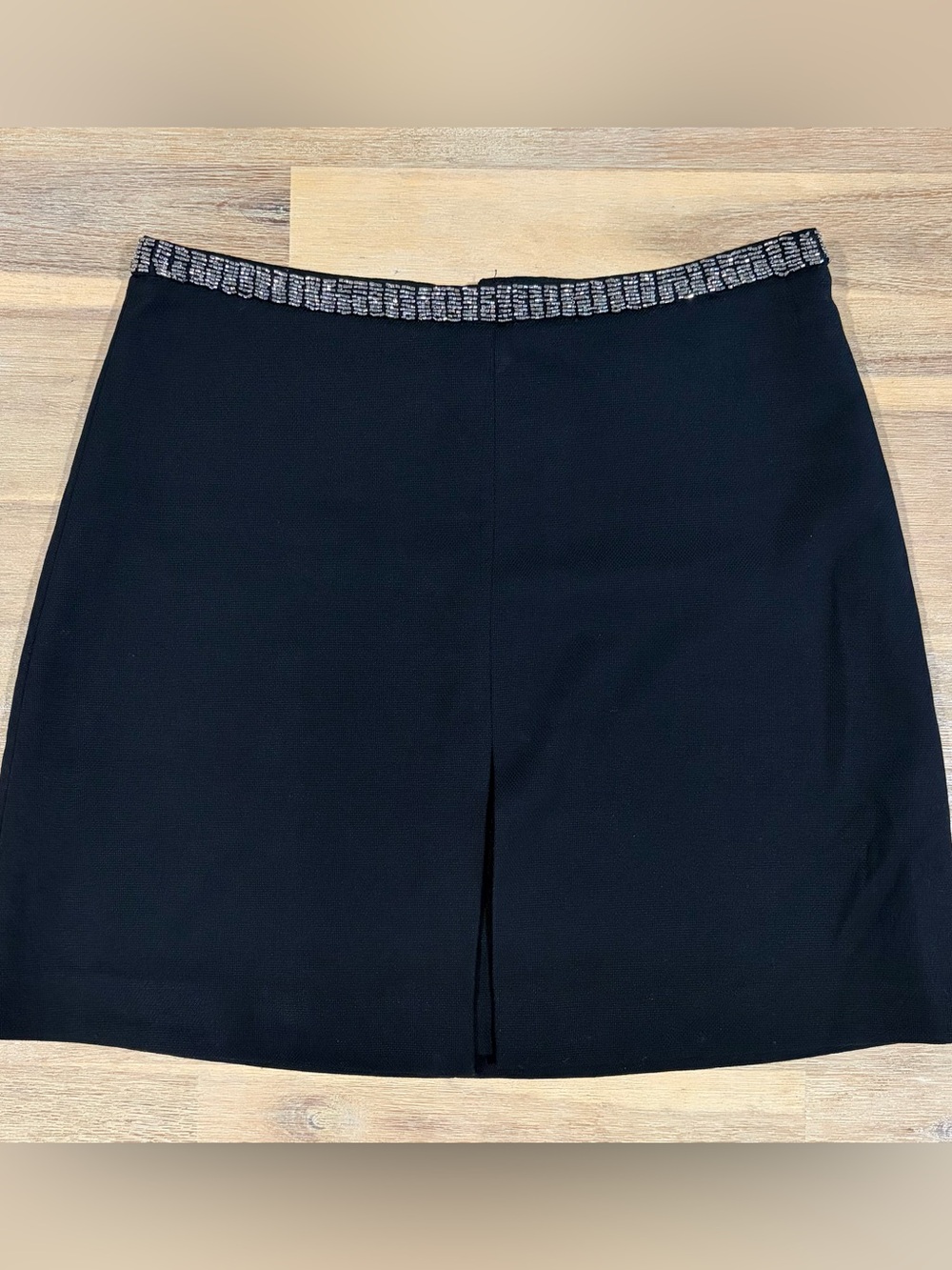 H&M Black Mini Skirt with Silver Beaded Waistband